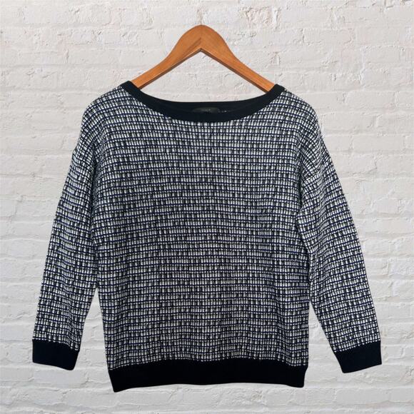 J. Crew Sweaters - J.Crew Women’s Wool Blend Knit Sweater Navy Cream Size Small Crewneck Pullover